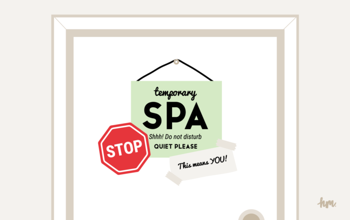 Illustration about having a temporary home spa.
